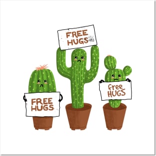 Free Hugs Cactus Posters and Art